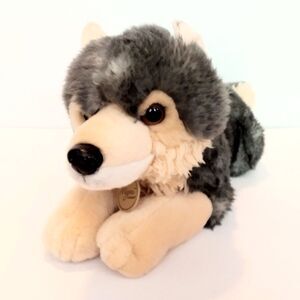 Miyoni by Aurora Grey Wolf Stuffed Animal Plush Toy